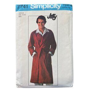 70s Simplicity 7741 Jiffy Robe Pattern Size Medium Size 38-40 Shawl Collar UNCUT